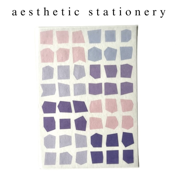 🏷️ pink & purple abstract geometric PET translucent sticker sheets - Picture 4 of 6